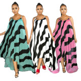 Sexy Striped Loose Irregular Long Slip Dress SFY-153