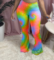 Tie Dye Print Skinny Long Flared Pants WSM-5182