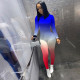 Gradient Long Sleeve Skinny Jumpsuits MEM-8294