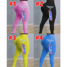 Sexy Letter Print Tight Long Yogo Pants SHD-9321