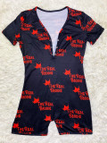 Cartoon Print Short Sleeve One Piece Rompers SHD-9320