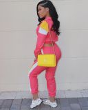 Casual Patchwork Tracksuit Two Piece Sets LM-8127