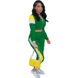 Casual Patchwork Tracksuit Two Piece Sets LM-8127
