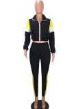 Casual Patchwork Tracksuit Two Piece Sets LM-8127