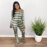 Casual Slash Neck Long Sleeve Jumpsuits WAF-7072