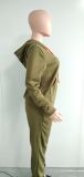 Casual Hooded Long Sleeve Plush Two Piece Suits NK-8563