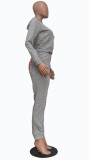 Casual Solid Color Sweatshirt Letter Print Two Piece Set LSD-8796