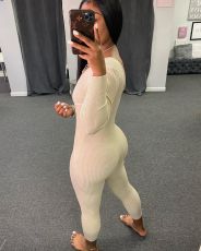 Sexy Ribbed Backless Skinny Jumpsuits BLX-7530