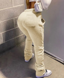 Plus Size Solid Casual Drawstring Sweatpants CH-8139