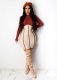 Elegant Ribbed Patchwork Long Sleeve Mini Dress CHY-1260