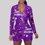 Casual Prined Long Sleeve Rompers SHD-9447