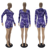 Zodiac Print Long Sleeve Rompers SHD-9450