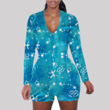 Zodiac Print Long Sleeve Rompers SHD-9450