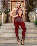 Sexy Hot Drilling Halter Backless Jumpsuits LX-9101