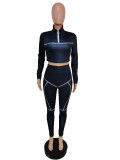 Casual Sports Long Sleeve Two Piece Pants Set MEM-8306