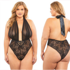 Sexy Halter Backless Mesh See Through Babydoll Underwear YQ-405