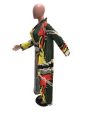 Fashion Sexy Printed Cloak + One Piece Bikini OMY-5095
