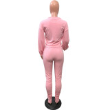 Fashion Casual Long Sleeve Top And Ruched Pants Sets  OMY-8072