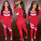 Casual Sports Patchwork Two Piece Pants Set XMY-9280