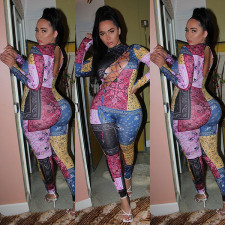Cashew Flower Sexy Lace Up Jumpsuit GLF-8090