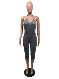 Solid Color Casual Jumpsuit OMY-8051