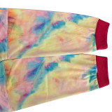 Plus Size 5XL Tie Dye Leopard Two Piece Sets OSIF-20971