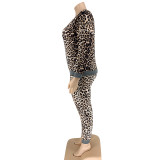 Plus Size 5XL Tie Dye Leopard Two Piece Sets OSIF-20971