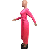 Fashion Sexy Splice Irregular Tassel Outerwear With Belt OMY-8107