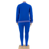 Plus Size Casual Tracksuit Zipper Two Piece Sets OSIF-20999
