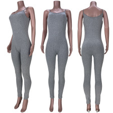 Sexy Solid Spaghetti Strap Slim Jumpsuits MDF-5212