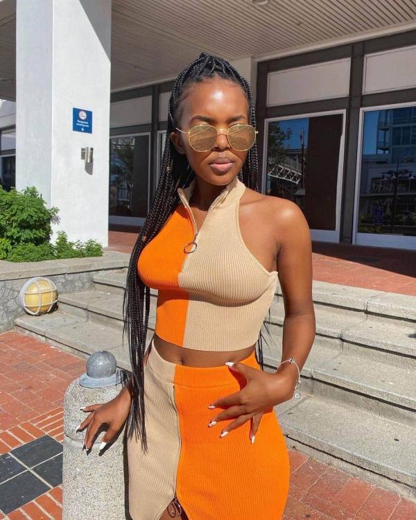 Contrast Color Patchwork Ribbed Mini Skirt 2 Piece Sets MDF-5213
