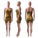 Sexy Printed Off Shoulder Tight Tube Rompers NIK-212