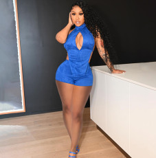 Sexy Solid Halter Top And Shorts Two Piece Sets YIBF-6046