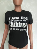 Casual Letter Print O Neck Short Sleeve T Shirt BN-9267