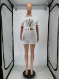 Solid Short Sleeve Two Piece Short Sets WSM-5240
