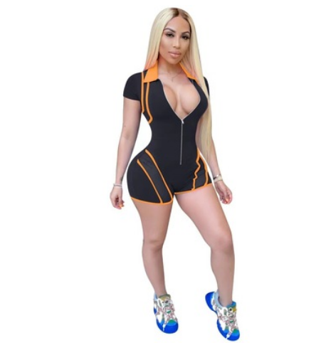 Short Sleeve Casual Sports Slim Fit Rompers GLF-8180
