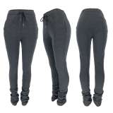 Plus Size Solid Casual Drawstring Sweatpants CH-8139