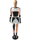 LUCKY LABEL Letter Print Sporty Two Piece Sets FOSF-8027