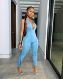 Sexy Solid Backless Halter Jumpsuit BLX-7515