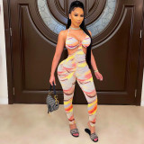 Sexy Printed Backless Halter Jumpsuits WSYF-5838