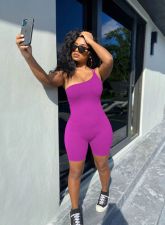 Sexy One Shoulder Skinny Romper MEM-8349