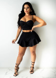 Fashion Casual Denim Camisole Culottes  Two Piece Sets BS-1266