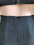 Fashion Casual Denim Camisole Culottes  Two Piece Sets BS-1266