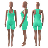 Solid Sleeveless Skinny Tank Romper NIK-240