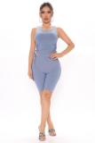 Casial Solid Drawstring Two Piece Shorts Set XYF-9098