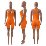 Solid Sleeveless Skinny Tank Romper NIK-240