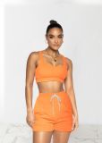 Solid Fitness Tank Top And Shorts 2 Piece Suits TR-1143