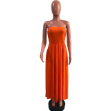Solid Off Shoulder Strapless Maxi Dress OMY-0020
