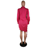 Long Sleeve Casual Shirt Dress MK-3031