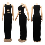 Sexy Simple Solid Color Sleeveless Long Dress SFY-151